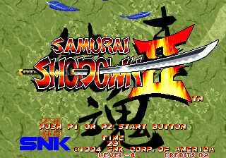 Samurai Shodown II + Shin Samurai Spirits - Haohmaru jigokuhen Title Screen